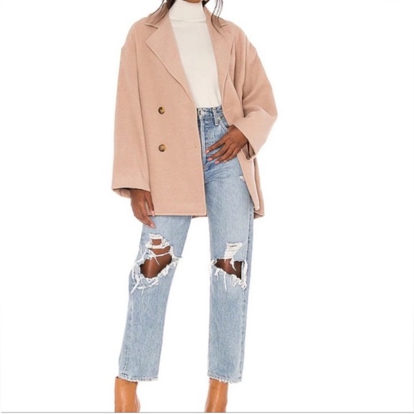 🎉HP🎉. Free People Hannah Oversized Slouchy Blazer / Pea Coat in Camel - Picture 15 of 16